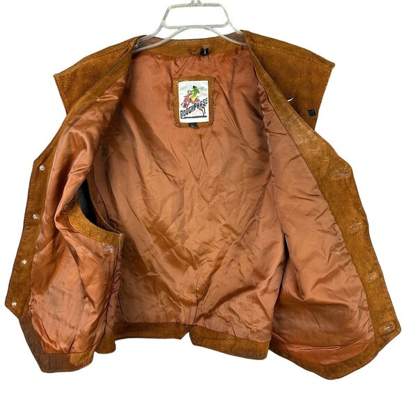 Vtg Roughphase Chief Of The Highway Leather Vest L Western Bull Skull & Conchos - Picture 11 of 12